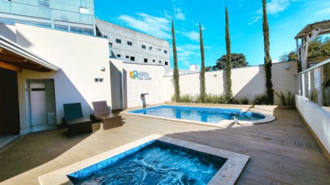 Piscina e área de lazer - Pousada Recanto das Caldas